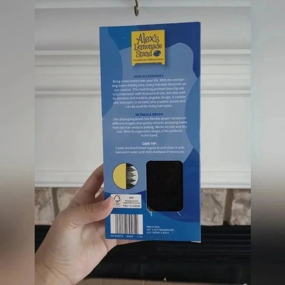 Alex's lemonade stand hair clip accessory detangling brush set women girls cute - Picture 3 of 3